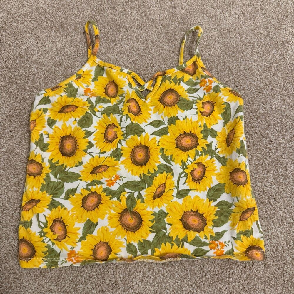 Forever 21 Girls' Sunflower Cami Tank Top Girl's‎ 9/10